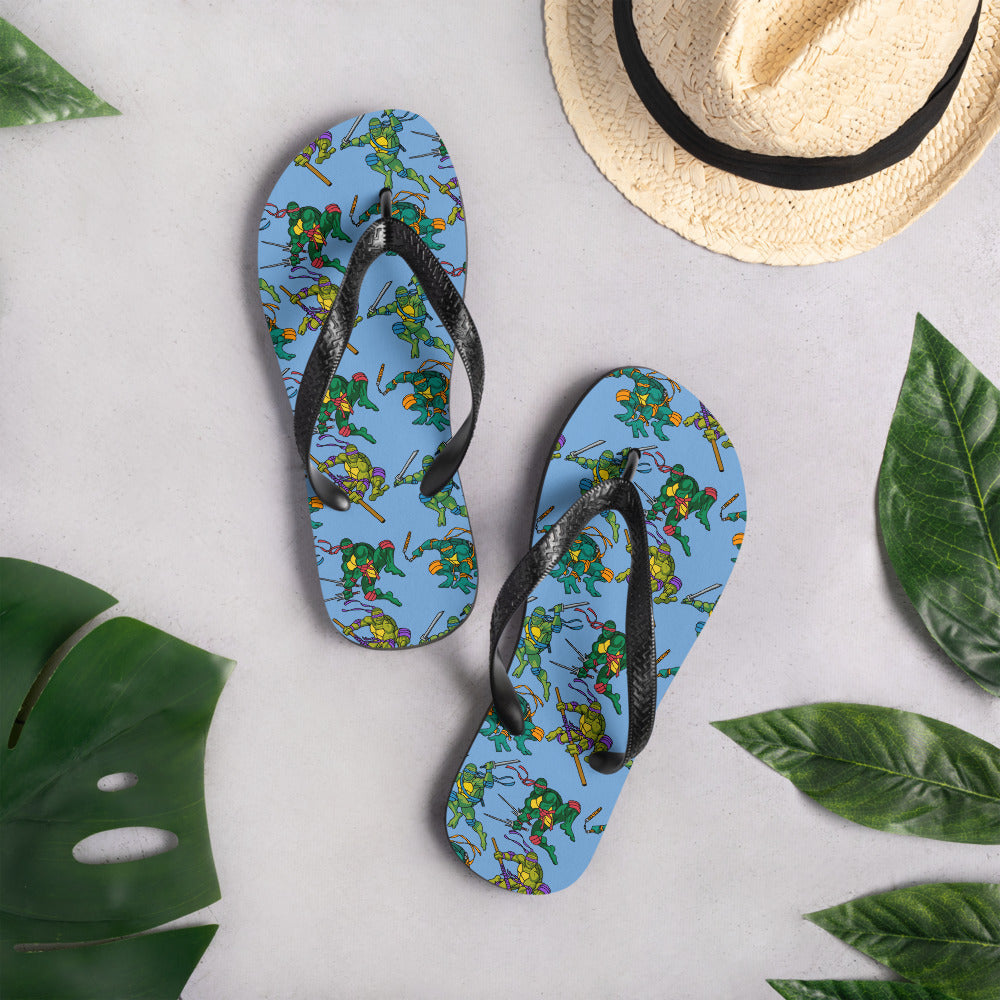 Kylian Mbappe Ninja Turtles funny football/ soccer meme Flip-Flops blue Flip Flops Football Kylian Mbappe Ninja Turtles PSG Real Madrid Next Cult Brand