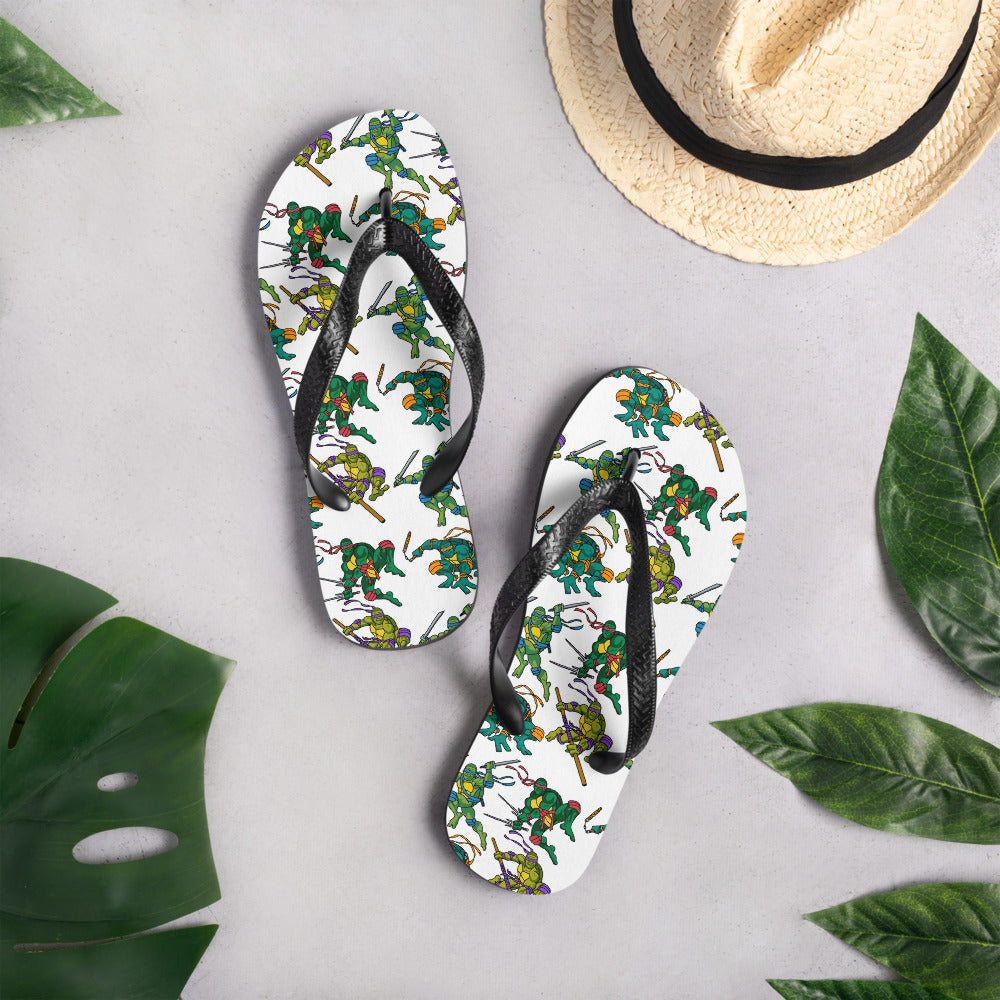 Kylian Mbappe Ninja Turtles funny football/ soccer meme Flip-Flops white Flip Flops Football Kylian Mbappe Ninja Turtles PSG Real Madrid Next Cult Brand