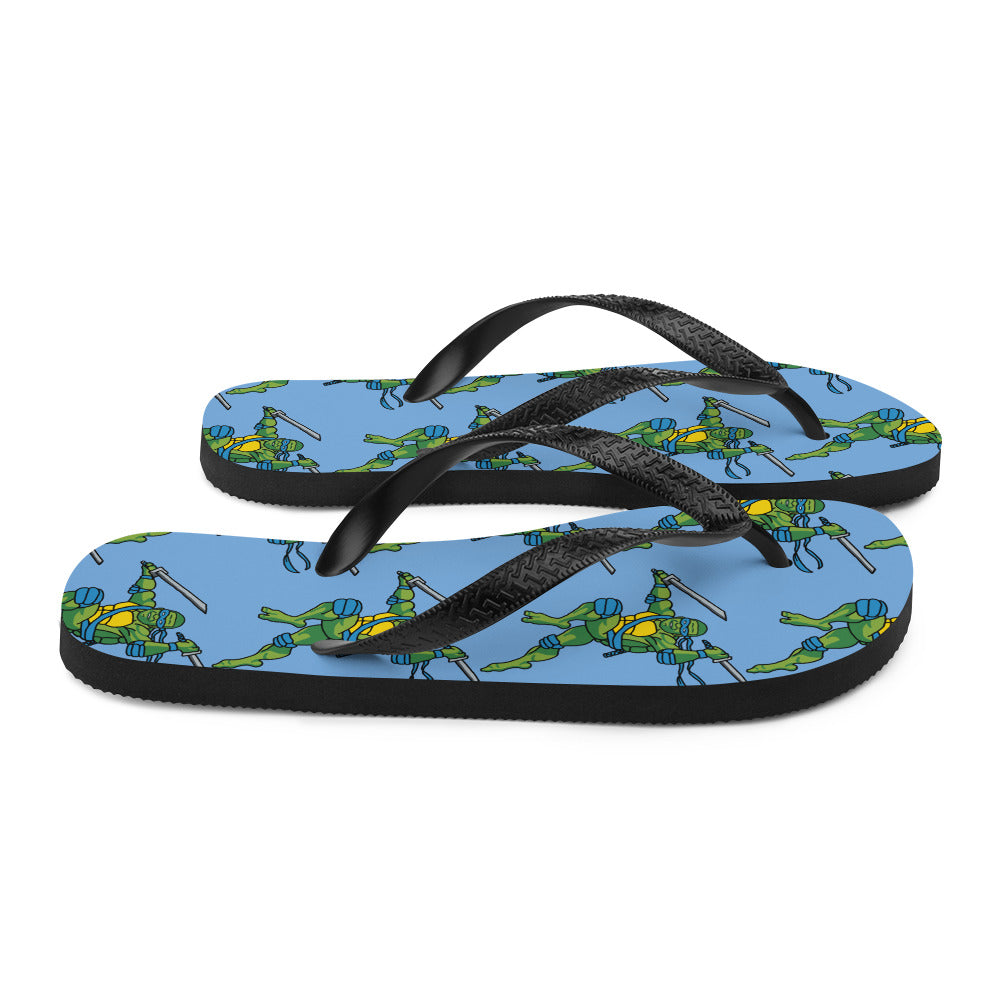 Kylian Mbappe Blue Ninja Turtle Leonardo Flip-Flops Flip Flops Football Kylian Mbappe Ninja Turtles PSG Real Madrid Next Cult Brand