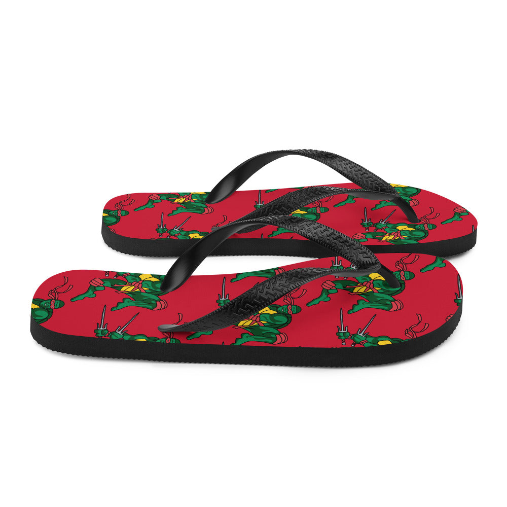 Kylian Mbappe Red Ninja Turtle Raphael Flip-Flops Flip Flops Football Kylian Mbappe Ninja Turtles PSG Real Madrid Next Cult Brand