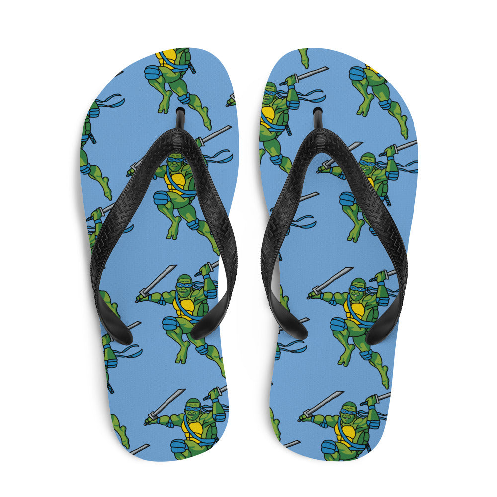 Kylian Mbappe Blue Ninja Turtle Leonardo Flip-Flops Flip Flops Football Kylian Mbappe Ninja Turtles PSG Real Madrid Next Cult Brand