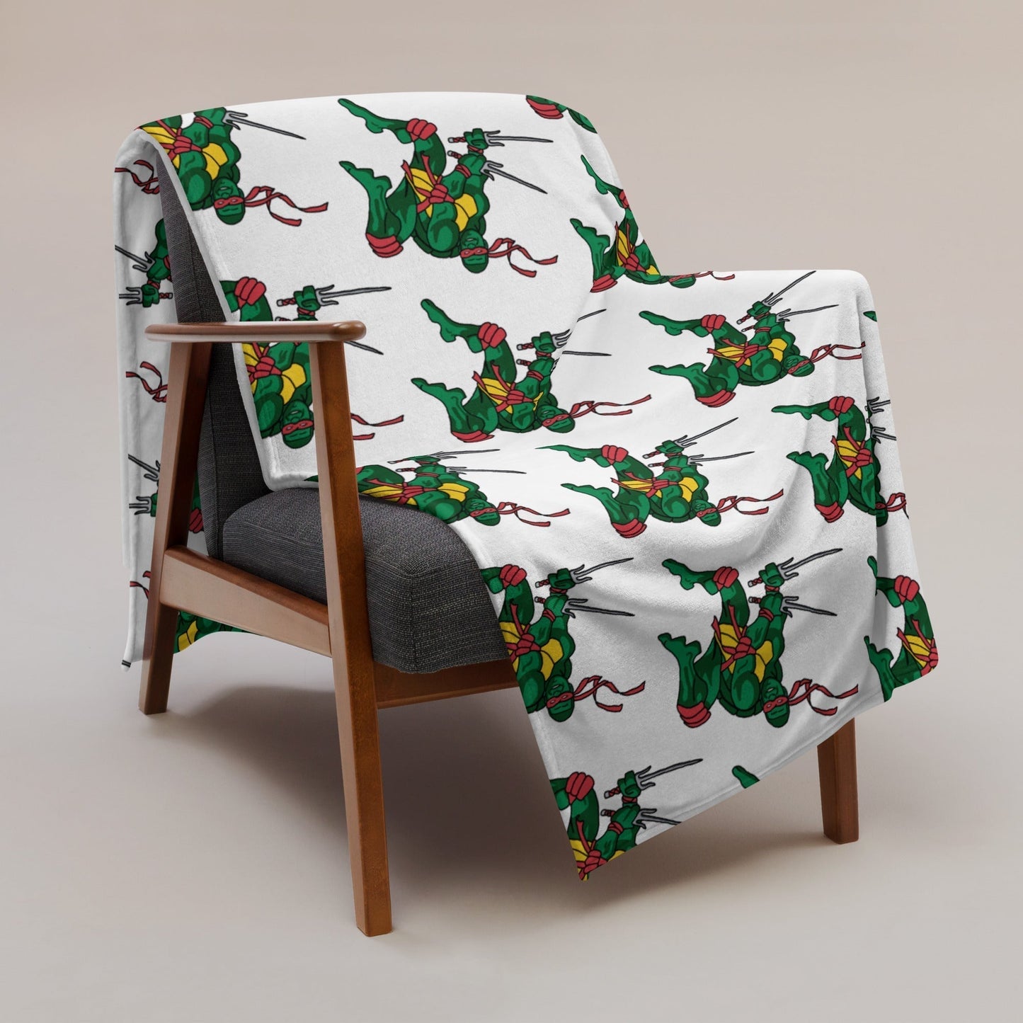 Kylian Mbappe Red Ninja Turtle Raphael Throw Blanket Default Title Blankets Football Kylian Mbappe Ninja Turtles PSG Real Madrid Next Cult Brand
