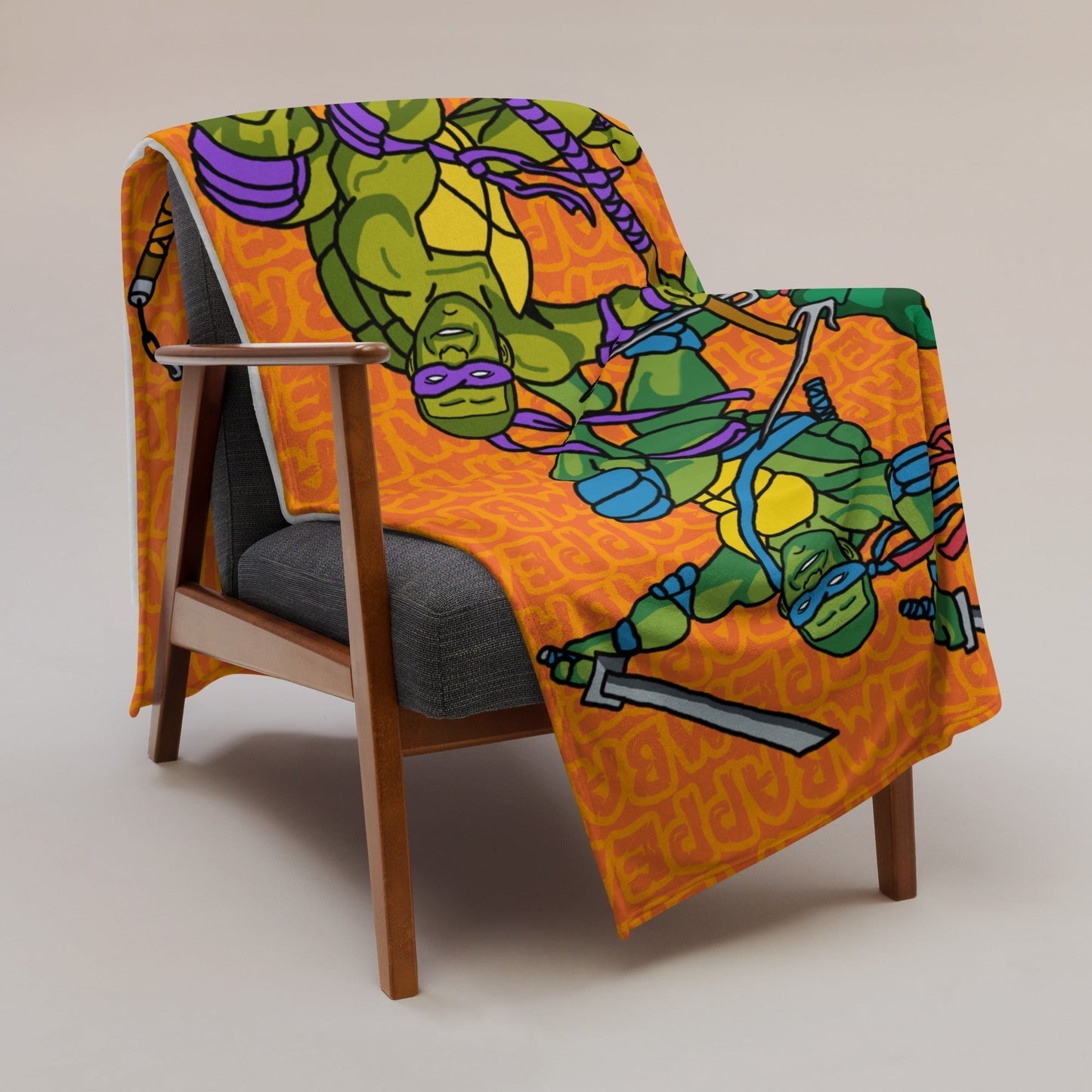 Kylian Mbappe Ninja Turtles funny football/ soccer meme Throw Blanket orange Default Title Blankets Football Kylian Mbappe Ninja Turtles PSG Real Madrid Next Cult Brand
