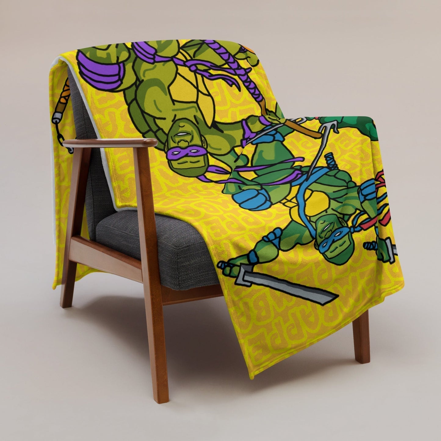 Kylian Mbappe Ninja Turtles funny football/ soccer meme Throw Blanket yellow Default Title Blankets Football Kylian Mbappe Ninja Turtles PSG Real Madrid Next Cult Brand