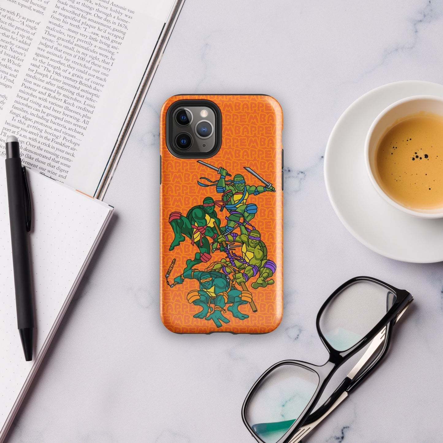 Kylian Mbappe Ninja Turtles funny football/ soccer meme Tough Case for iPhone® orange Glossy iPhone 11 Pro Mobile Phone Cases Football Kylian Mbappe Ninja Turtles PSG Real Madrid Next Cult Brand