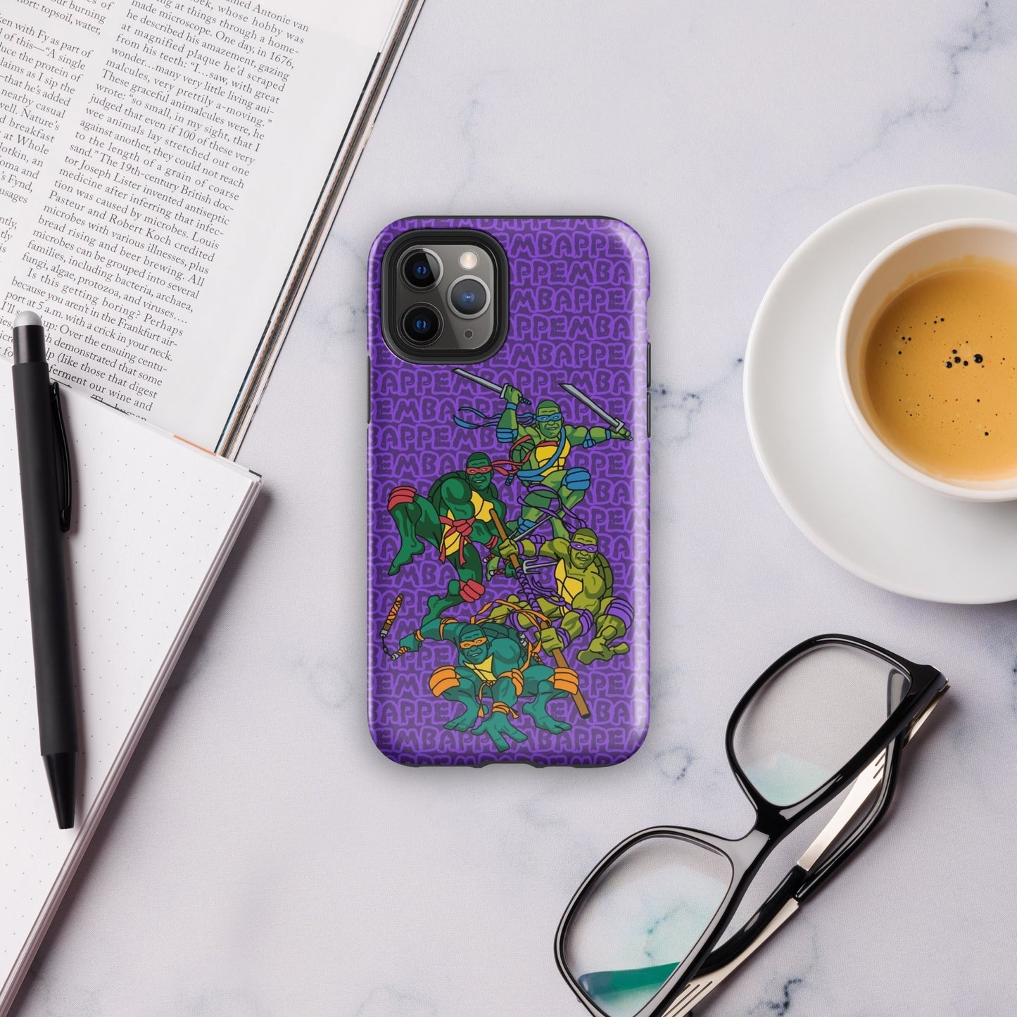 Kylian Mbappe Ninja Turtles funny football/ soccer meme Tough Case for iPhone® purple Glossy iPhone 11 Pro Mobile Phone Cases Football Kylian Mbappe Ninja Turtles PSG Real Madrid Next Cult Brand