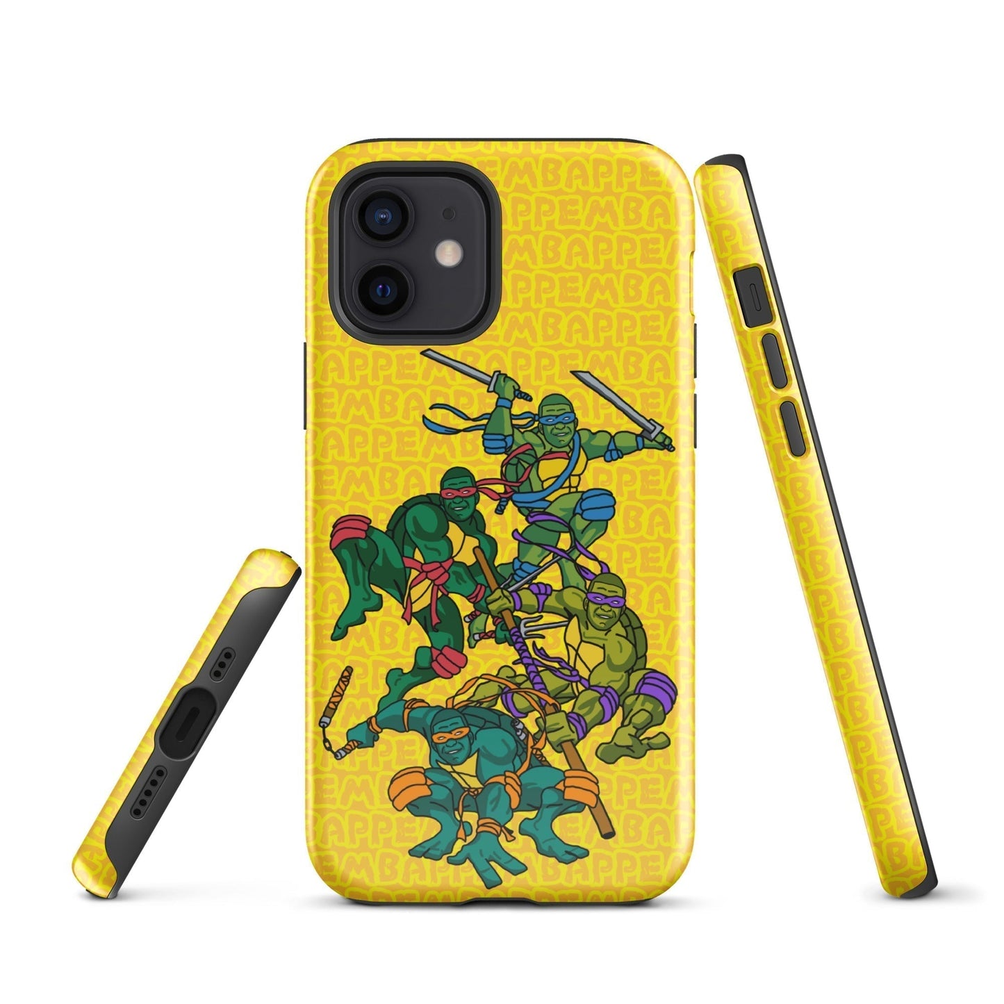 Kylian Mbappe Ninja Turtles funny football/ soccer meme Tough Case for iPhone® yellow Glossy iPhone 12 Mobile Phone Cases Football Kylian Mbappe Ninja Turtles PSG Real Madrid Next Cult Brand