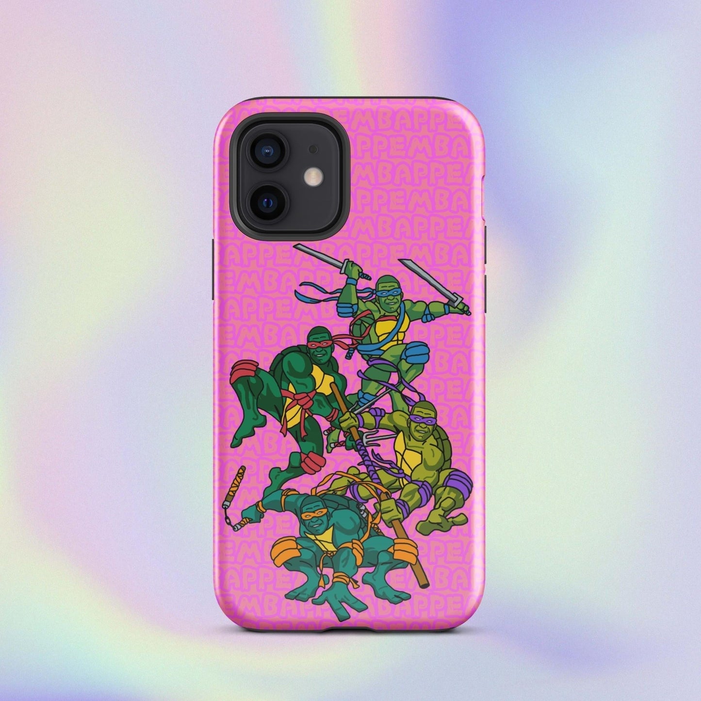 Kylian Mbappe Ninja Turtles funny football/ soccer meme Tough Case for iPhone® pink Glossy iPhone 12 Mobile Phone Cases Football Kylian Mbappe Ninja Turtles PSG Real Madrid Next Cult Brand