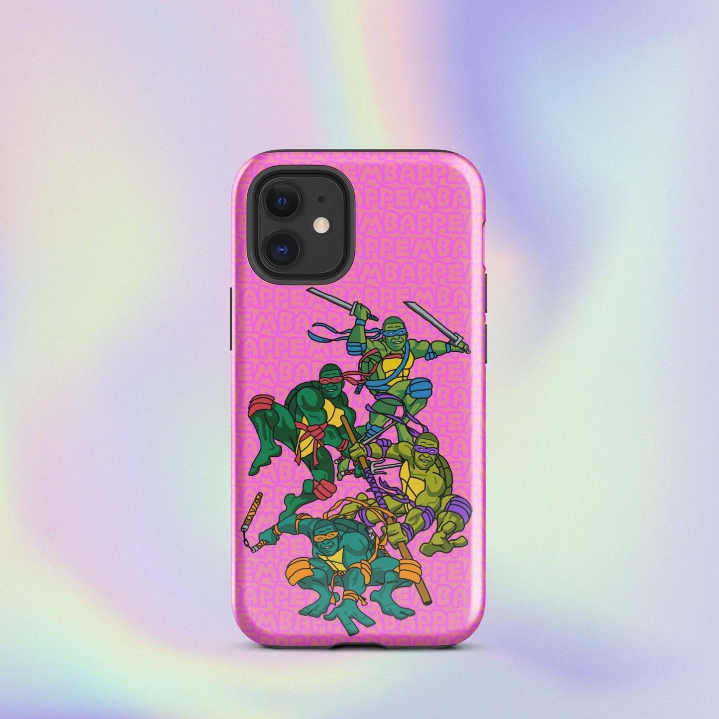 Kylian Mbappe Ninja Turtles funny football/ soccer meme Tough Case for iPhone® pink Glossy iPhone 12 mini Mobile Phone Cases Football Kylian Mbappe Ninja Turtles PSG Real Madrid Next Cult Brand