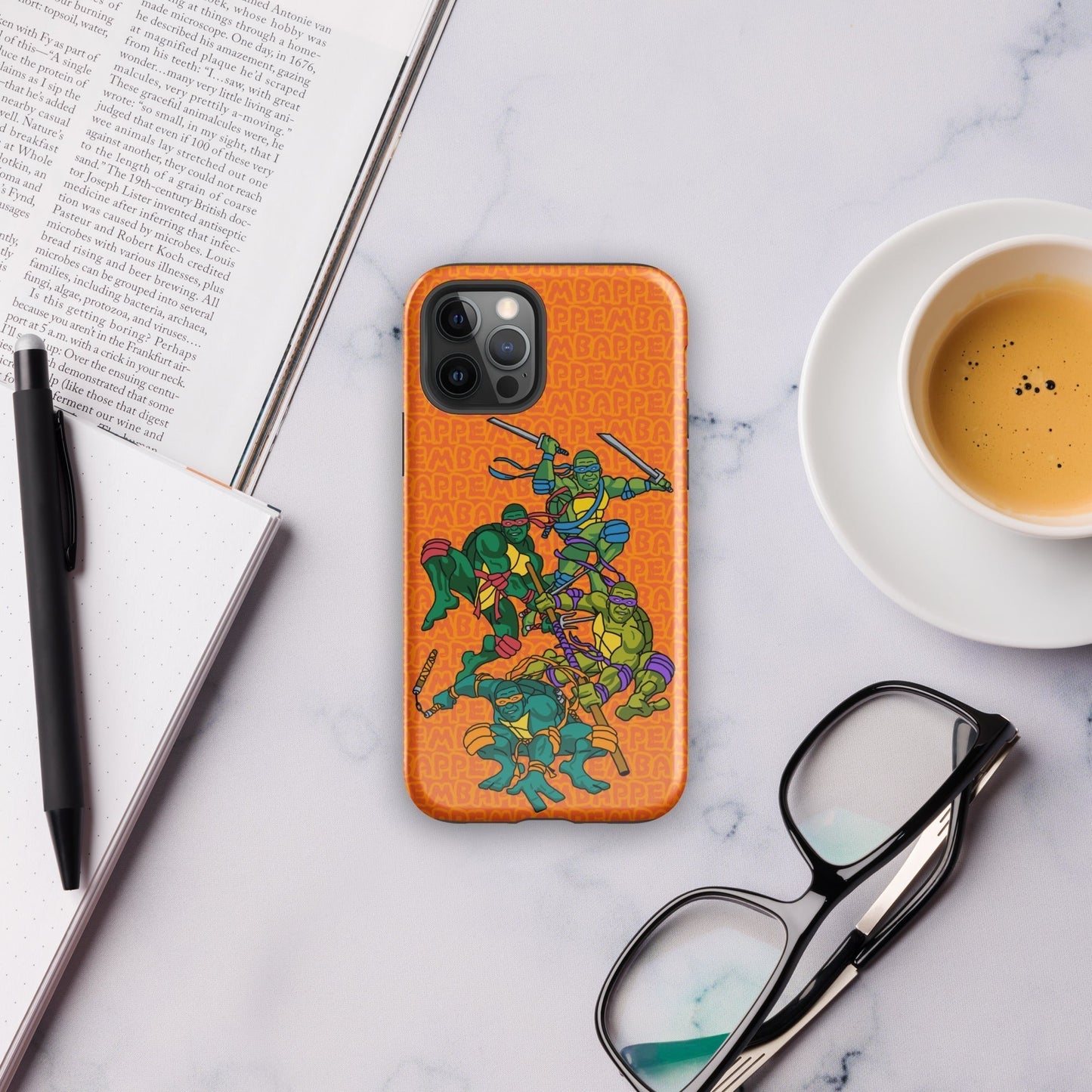 Kylian Mbappe Ninja Turtles funny football/ soccer meme Tough Case for iPhone® orange Glossy iPhone 12 Pro Mobile Phone Cases Football Kylian Mbappe Ninja Turtles PSG Real Madrid Next Cult Brand