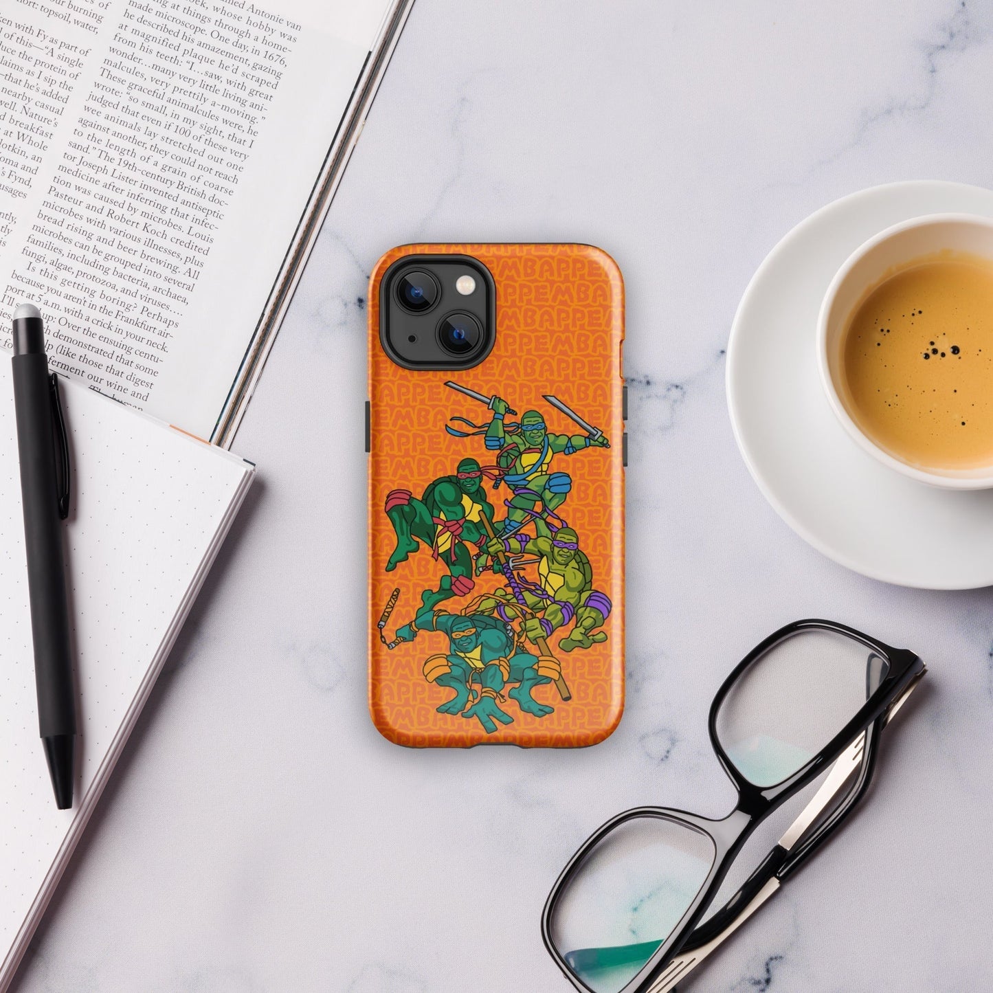 Kylian Mbappe Ninja Turtles funny football/ soccer meme Tough Case for iPhone® orange Glossy iPhone 13 Mobile Phone Cases Football Kylian Mbappe Ninja Turtles PSG Real Madrid Next Cult Brand