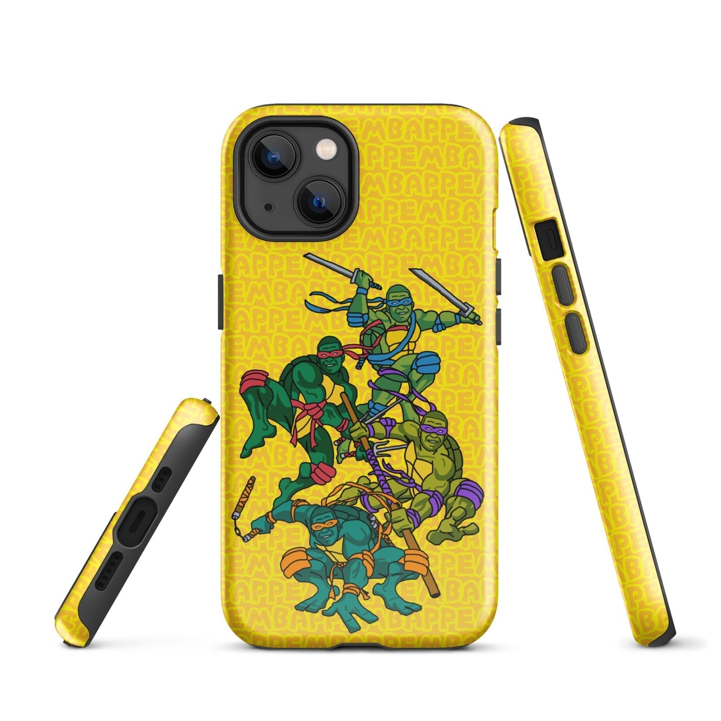 Kylian Mbappe Ninja Turtles funny football/ soccer meme Tough Case for iPhone® yellow Glossy iPhone 13 Mobile Phone Cases Football Kylian Mbappe Ninja Turtles PSG Real Madrid Next Cult Brand