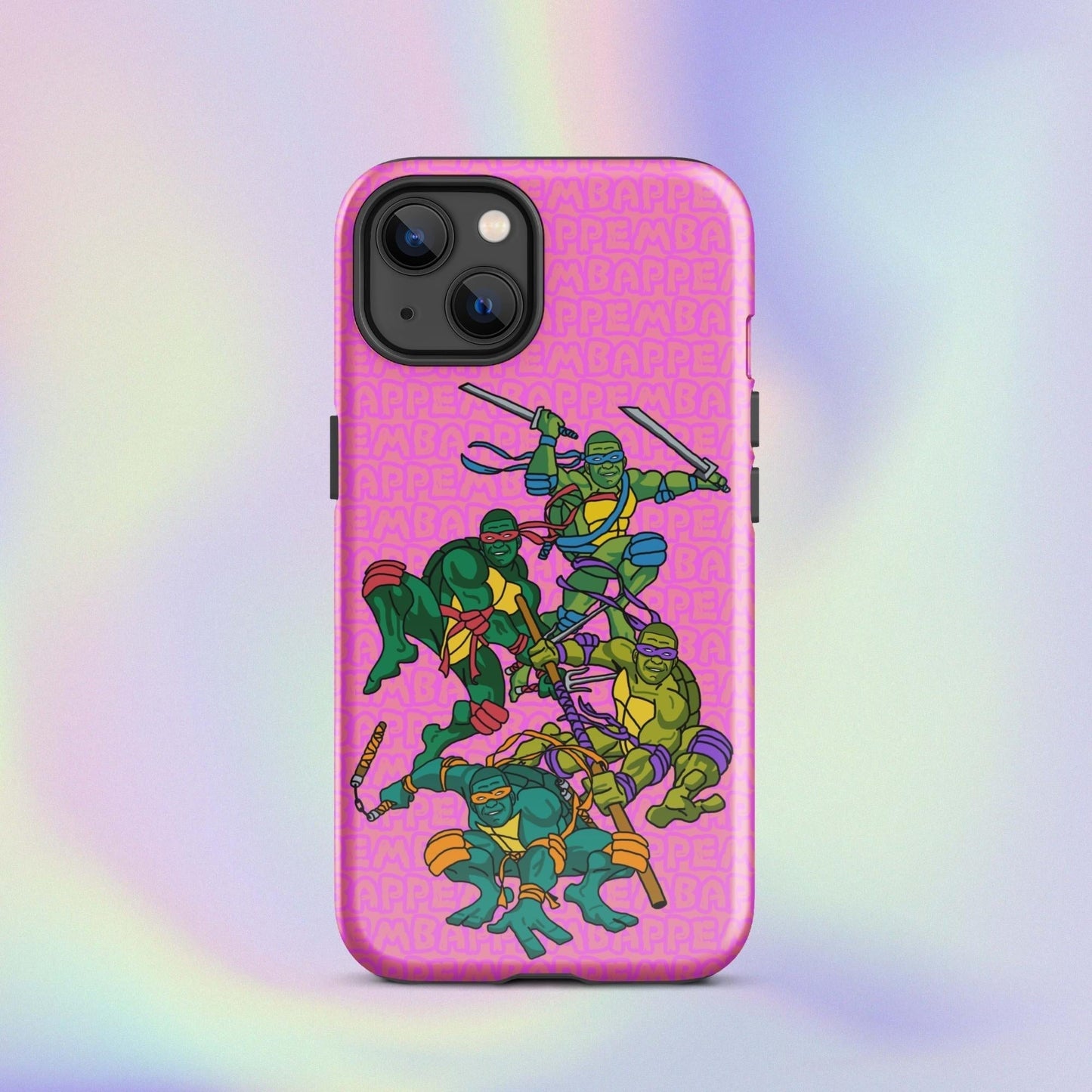 Kylian Mbappe Ninja Turtles funny football/ soccer meme Tough Case for iPhone® pink Glossy iPhone 13 Mobile Phone Cases Football Kylian Mbappe Ninja Turtles PSG Real Madrid Next Cult Brand