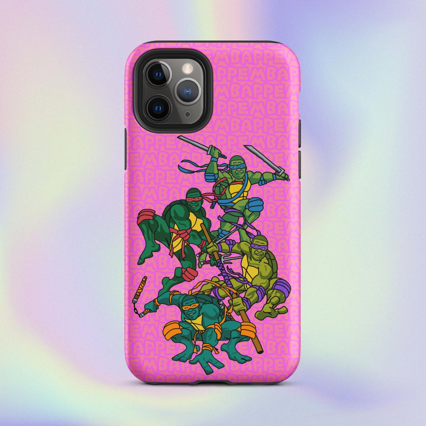 Kylian Mbappe Ninja Turtles funny football/ soccer meme Tough Case for iPhone® pink Matte iPhone 11 Pro Mobile Phone Cases Football Kylian Mbappe Ninja Turtles PSG Real Madrid Next Cult Brand
