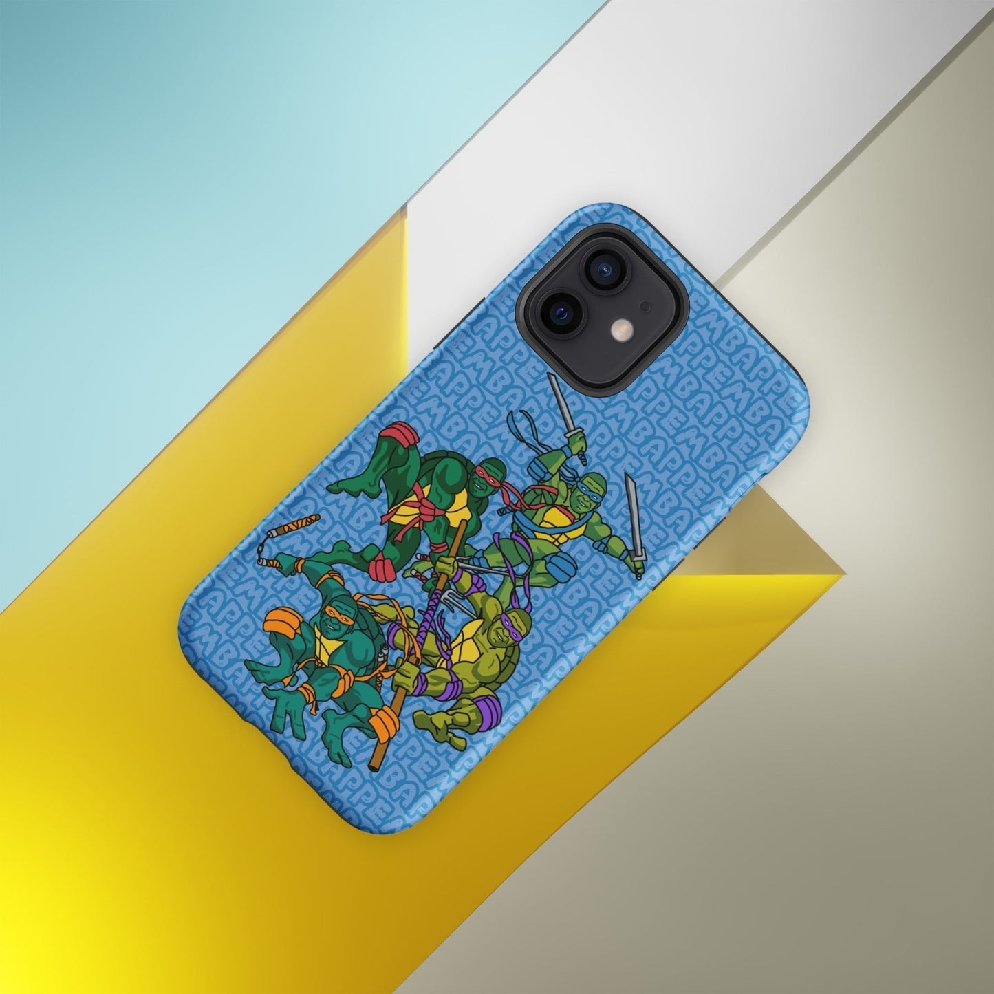 Kylian Mbappe Ninja Turtles funny football/ soccer meme Tough Case for iPhone® blue Matte iPhone 12 Mobile Phone Cases Football Kylian Mbappe Ninja Turtles PSG Real Madrid Next Cult Brand
