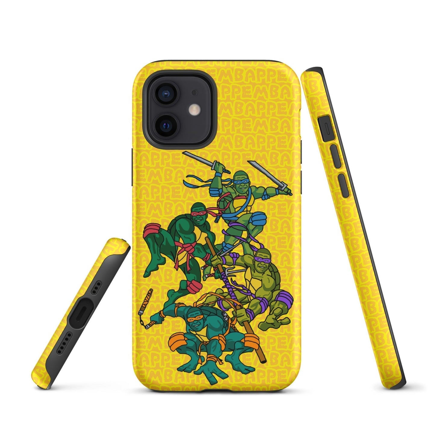 Kylian Mbappe Ninja Turtles funny football/ soccer meme Tough Case for iPhone® yellow Matte iPhone 12 Mobile Phone Cases Football Kylian Mbappe Ninja Turtles PSG Real Madrid Next Cult Brand