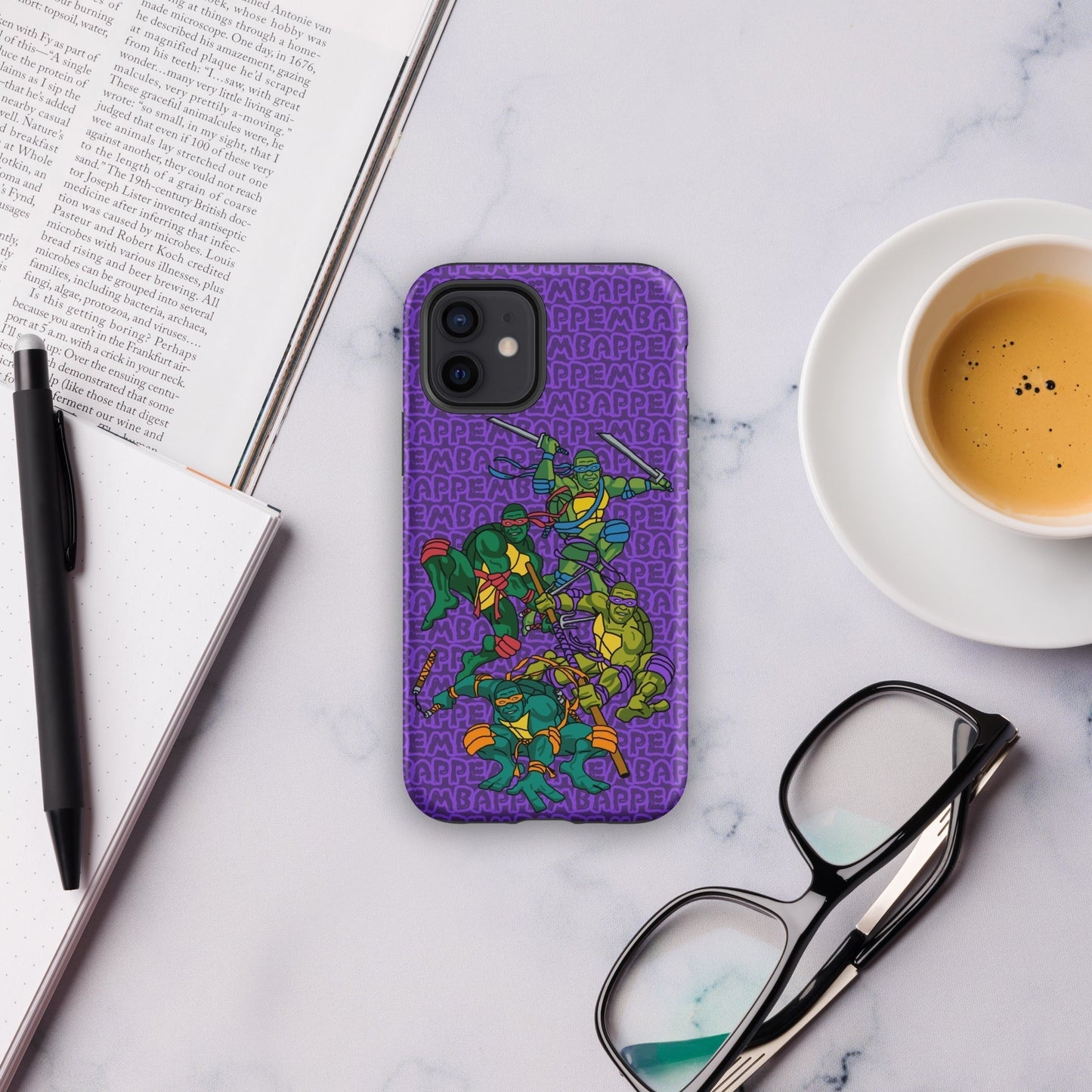 Kylian Mbappe Ninja Turtles funny football/ soccer meme Tough Case for iPhone® purple Matte iPhone 12 Mobile Phone Cases Football Kylian Mbappe Ninja Turtles PSG Real Madrid Next Cult Brand