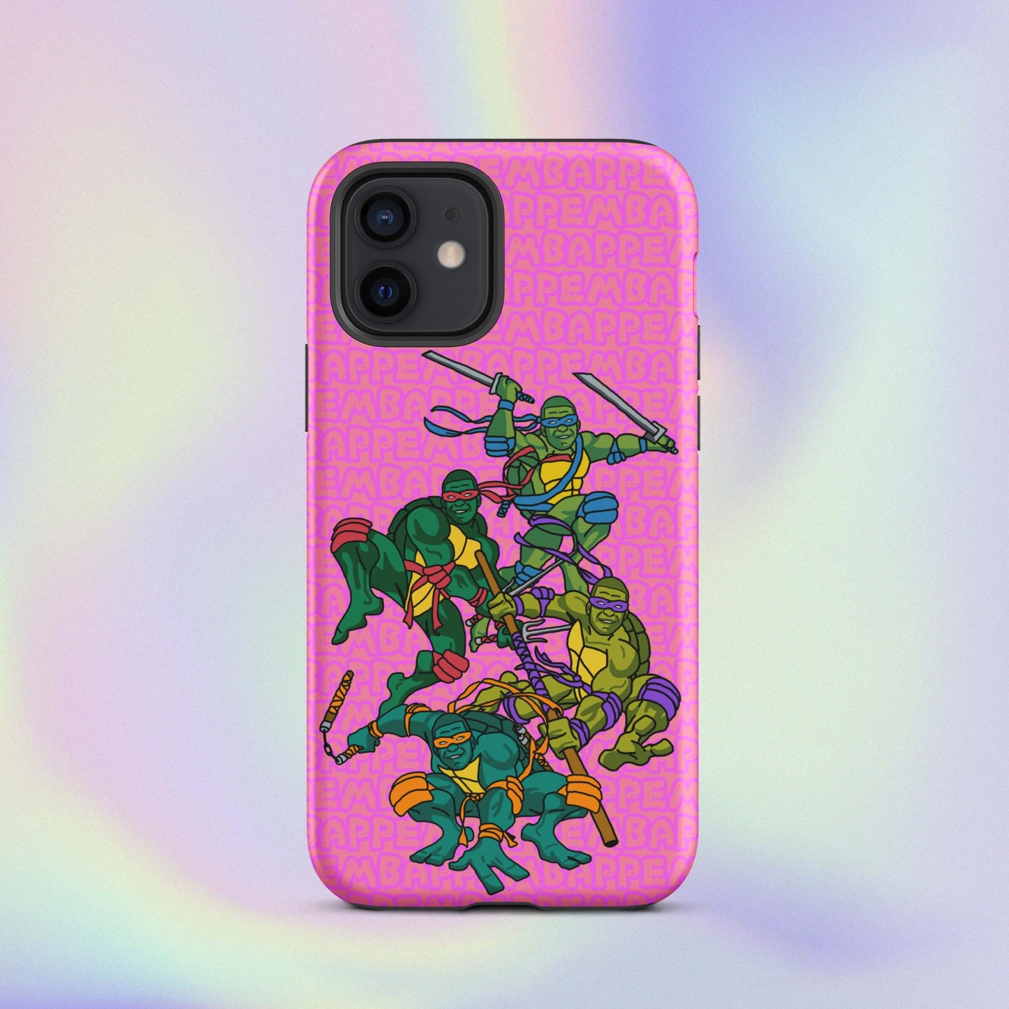 Kylian Mbappe Ninja Turtles funny football/ soccer meme Tough Case for iPhone® pink Matte iPhone 12 Mobile Phone Cases Football Kylian Mbappe Ninja Turtles PSG Real Madrid Next Cult Brand