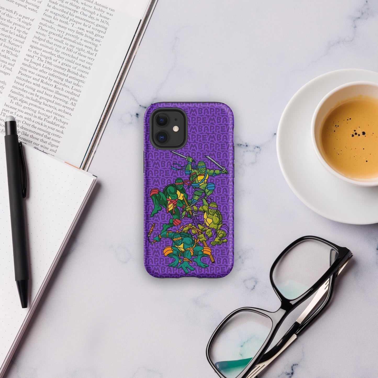 Kylian Mbappe Ninja Turtles funny football/ soccer meme Tough Case for iPhone® purple Matte iPhone 12 mini Mobile Phone Cases Football Kylian Mbappe Ninja Turtles PSG Real Madrid Next Cult Brand
