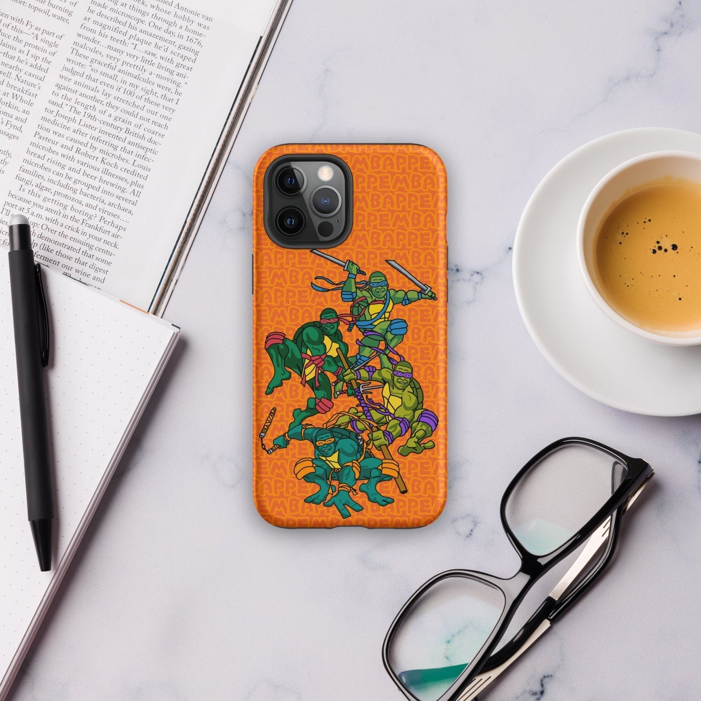Kylian Mbappe Ninja Turtles funny football/ soccer meme Tough Case for iPhone® orange Matte iPhone 12 Pro Max Mobile Phone Cases Football Kylian Mbappe Ninja Turtles PSG Real Madrid Next Cult Brand
