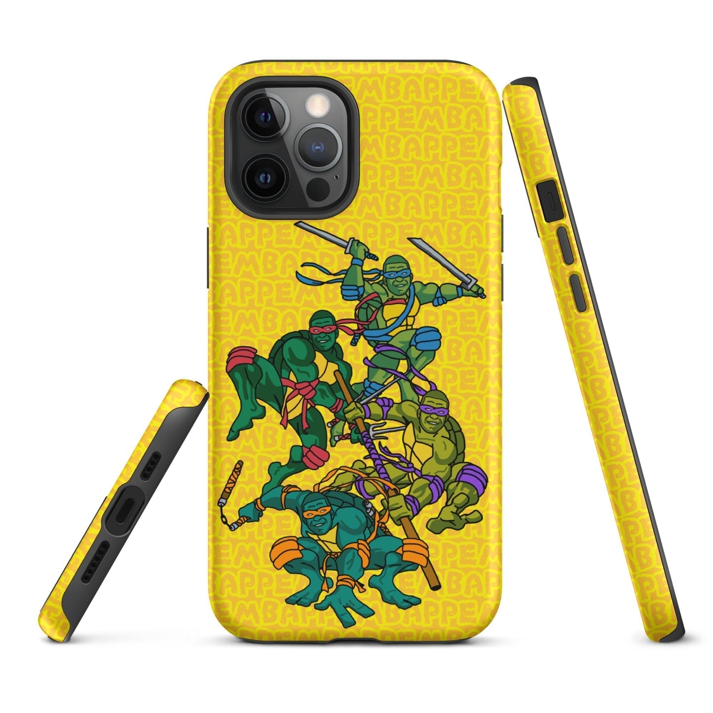 Kylian Mbappe Ninja Turtles funny football/ soccer meme Tough Case for iPhone® yellow Matte iPhone 12 Pro Max Mobile Phone Cases Football Kylian Mbappe Ninja Turtles PSG Real Madrid Next Cult Brand