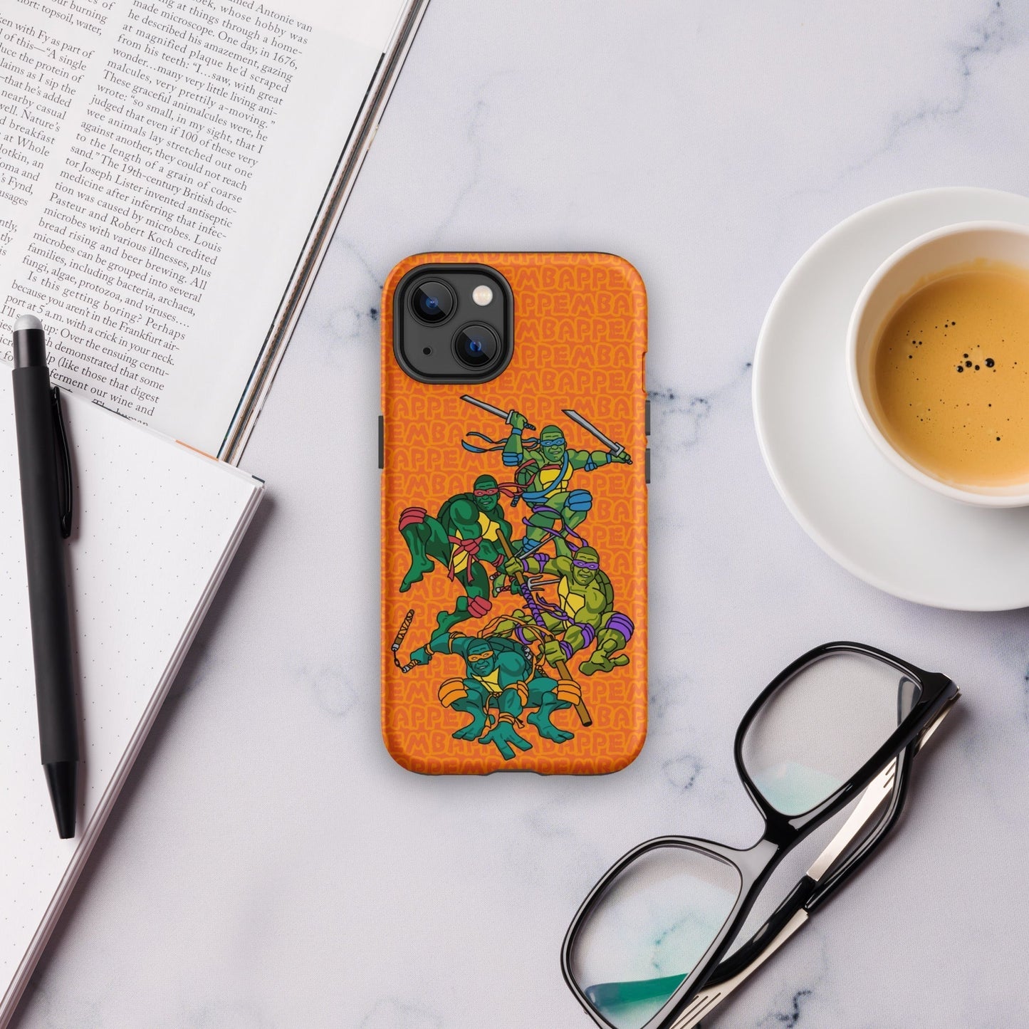 Kylian Mbappe Ninja Turtles funny football/ soccer meme Tough Case for iPhone® orange Matte iPhone 13 Mobile Phone Cases Football Kylian Mbappe Ninja Turtles PSG Real Madrid Next Cult Brand