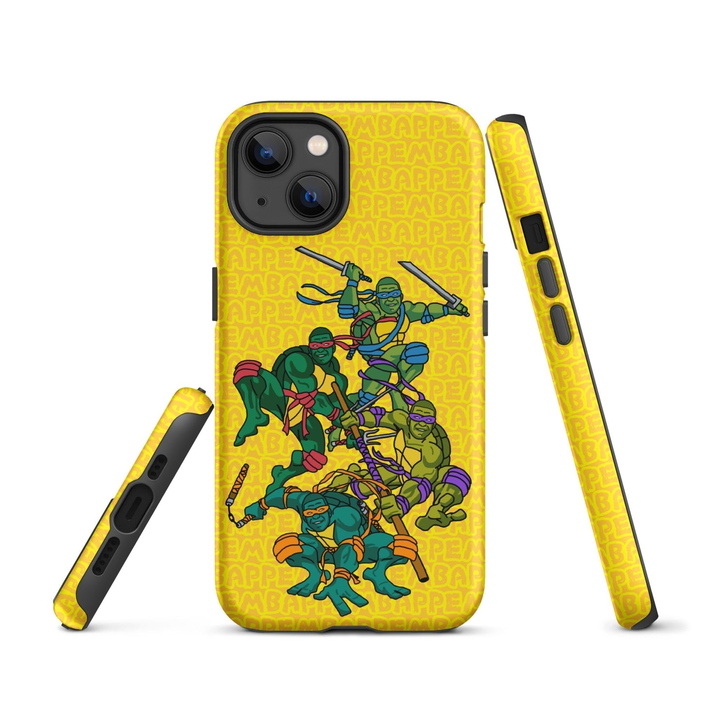 Kylian Mbappe Ninja Turtles funny football/ soccer meme Tough Case for iPhone® yellow Matte iPhone 13 Mobile Phone Cases Football Kylian Mbappe Ninja Turtles PSG Real Madrid Next Cult Brand