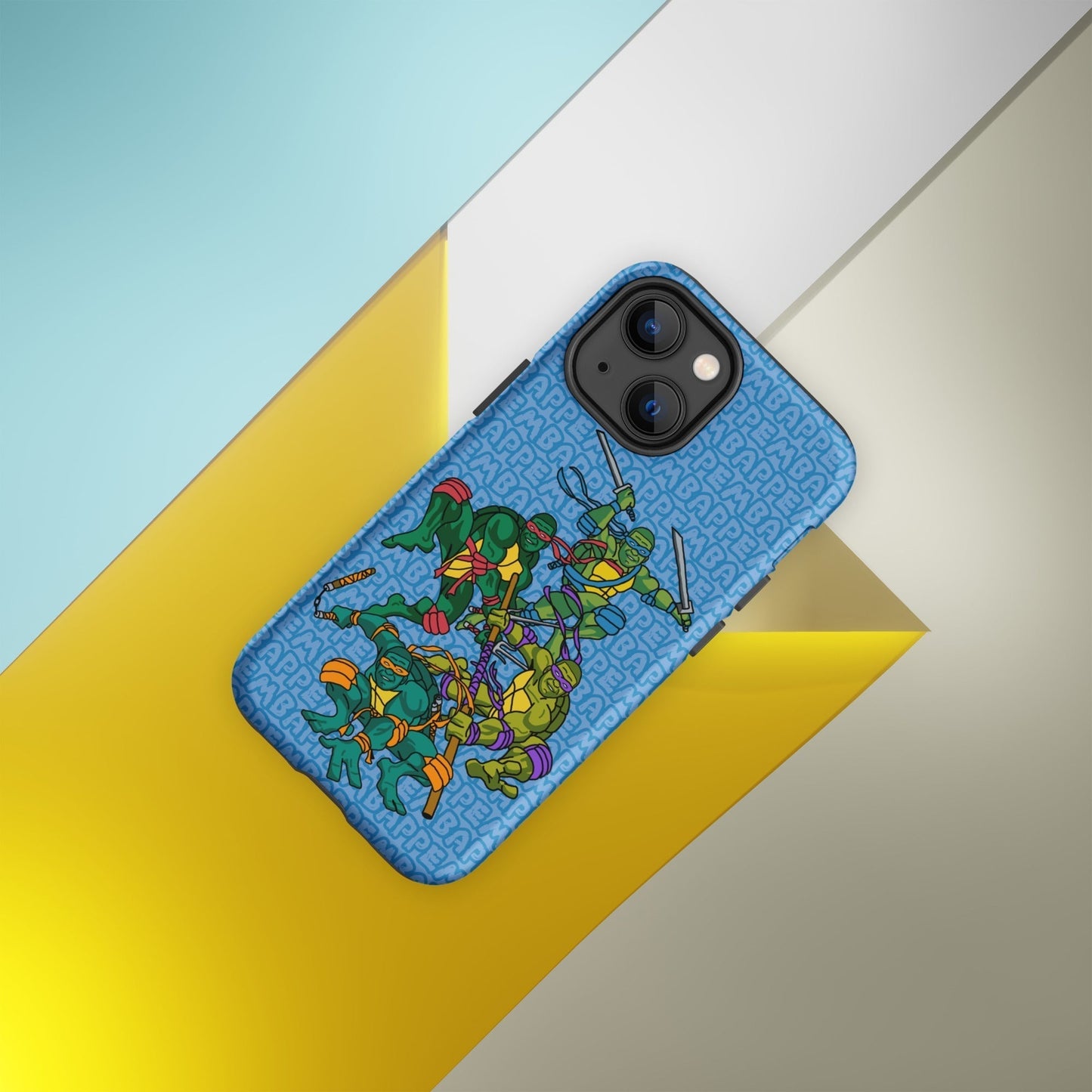 Kylian Mbappe Ninja Turtles funny football/ soccer meme Tough Case for iPhone® blue Matte iPhone 13 mini Mobile Phone Cases Football Kylian Mbappe Ninja Turtles PSG Real Madrid Next Cult Brand