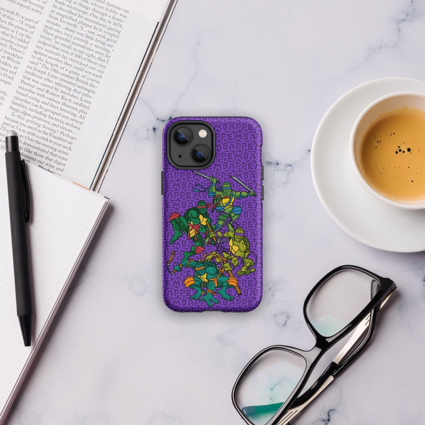 Kylian Mbappe Ninja Turtles funny football/ soccer meme Tough Case for iPhone® purple Matte iPhone 13 mini Mobile Phone Cases Football Kylian Mbappe Ninja Turtles PSG Real Madrid Next Cult Brand