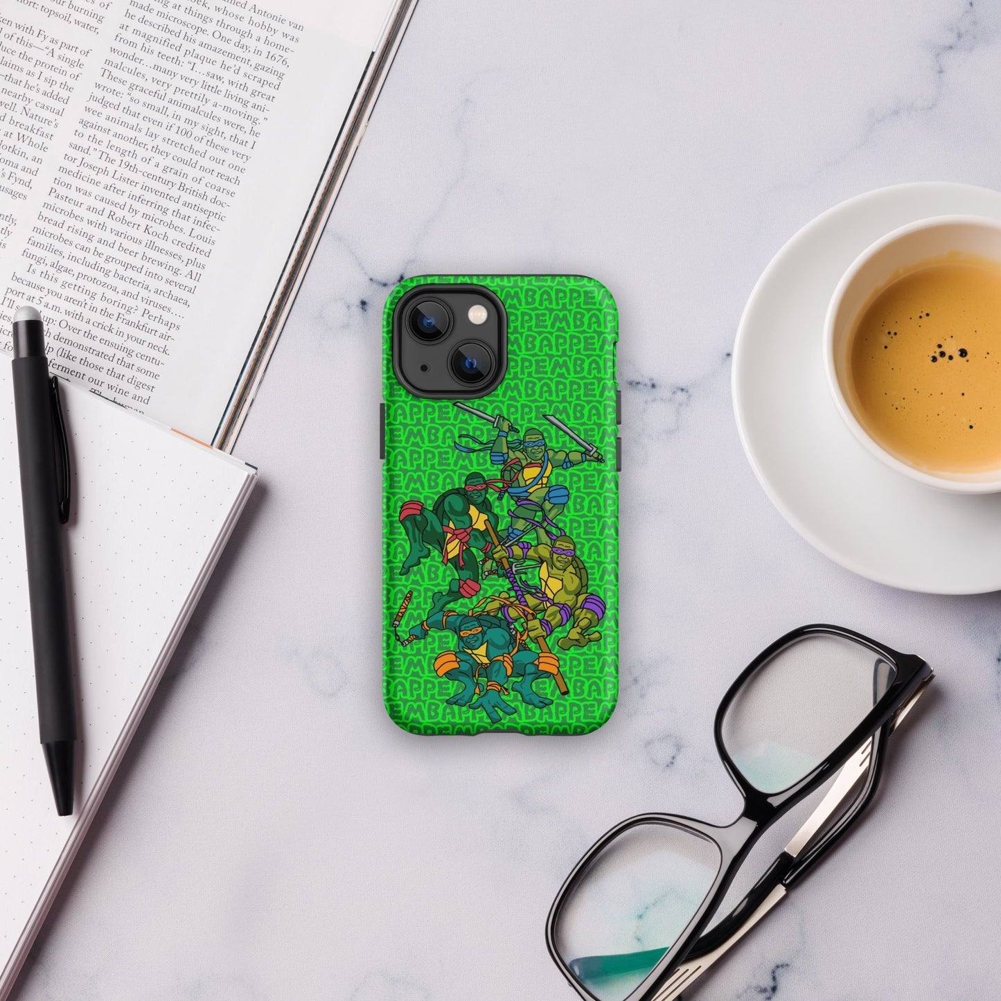 Kylian Mbappe Ninja Turtles funny football/ soccer meme Tough Case for iPhone® green Matte iPhone 13 mini Mobile Phone Cases Football Kylian Mbappe Ninja Turtles PSG Real Madrid Next Cult Brand