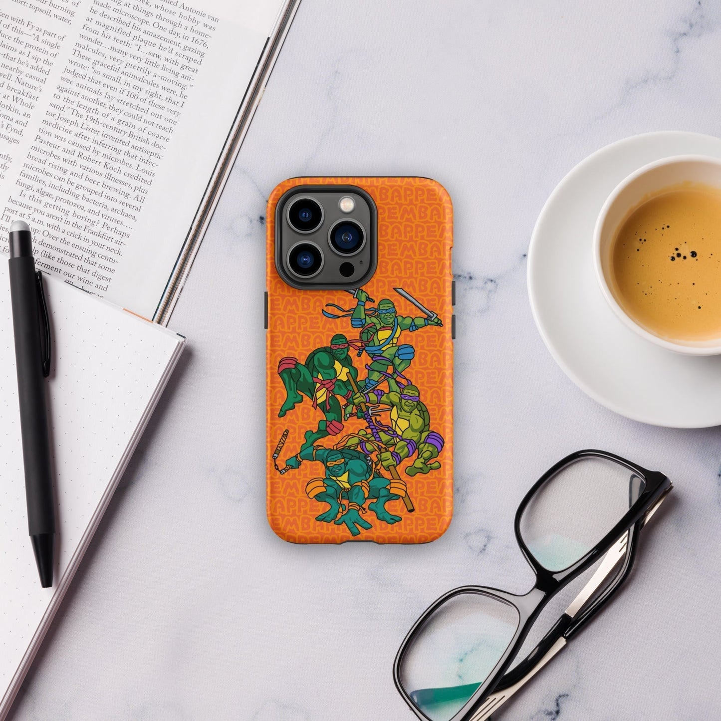Kylian Mbappe Ninja Turtles funny football/ soccer meme Tough Case for iPhone® orange Matte iPhone 13 Pro Mobile Phone Cases Football Kylian Mbappe Ninja Turtles PSG Real Madrid Next Cult Brand
