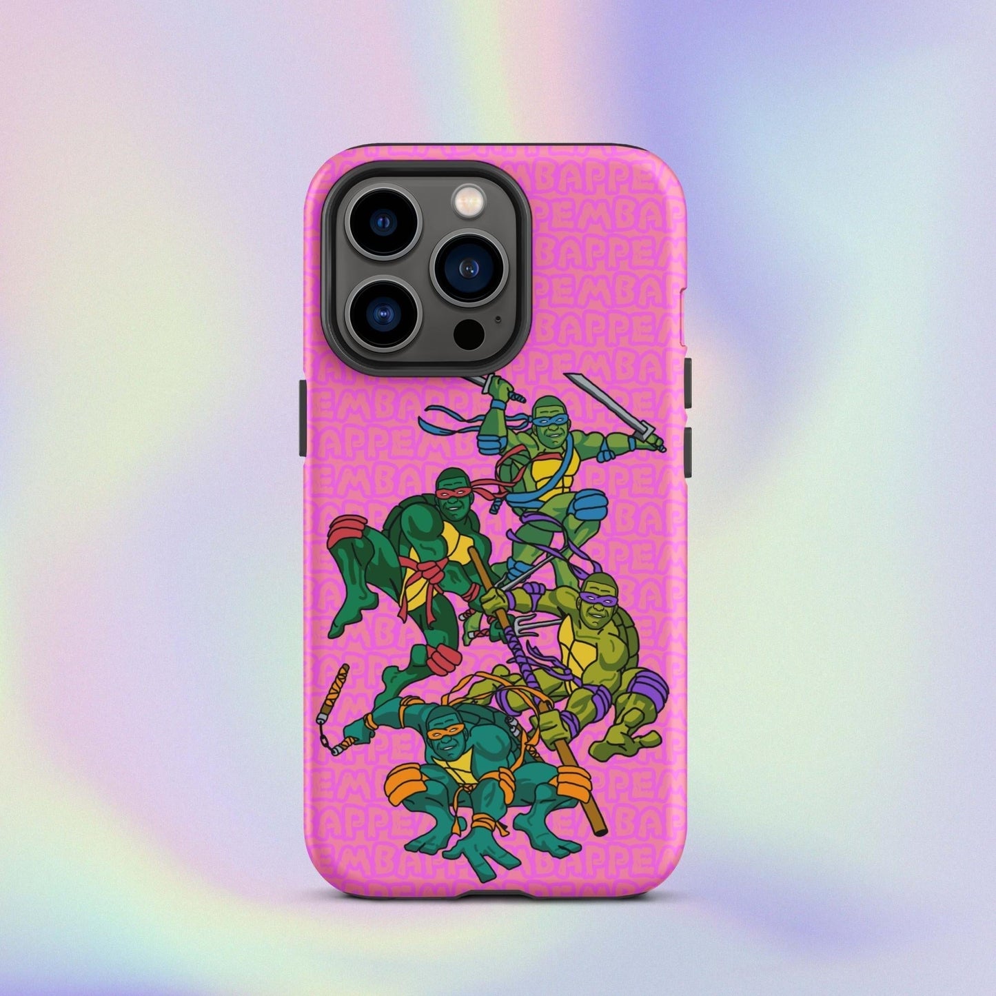 Kylian Mbappe Ninja Turtles funny football/ soccer meme Tough Case for iPhone® pink Matte iPhone 13 Pro Mobile Phone Cases Football Kylian Mbappe Ninja Turtles PSG Real Madrid Next Cult Brand