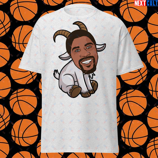 Magic Johnson G.O.A.T. T-Shirt - Funny Basketball Meme Casual Top - Greatest of All Time Tee for Basketball Fans - Perfect Gift for Magic Johnson Fans Unisex tee Ash T-shirts Basketball G.O.A.T. Los Angeles Lakers Magic Johnson NBA Next Cult Brand