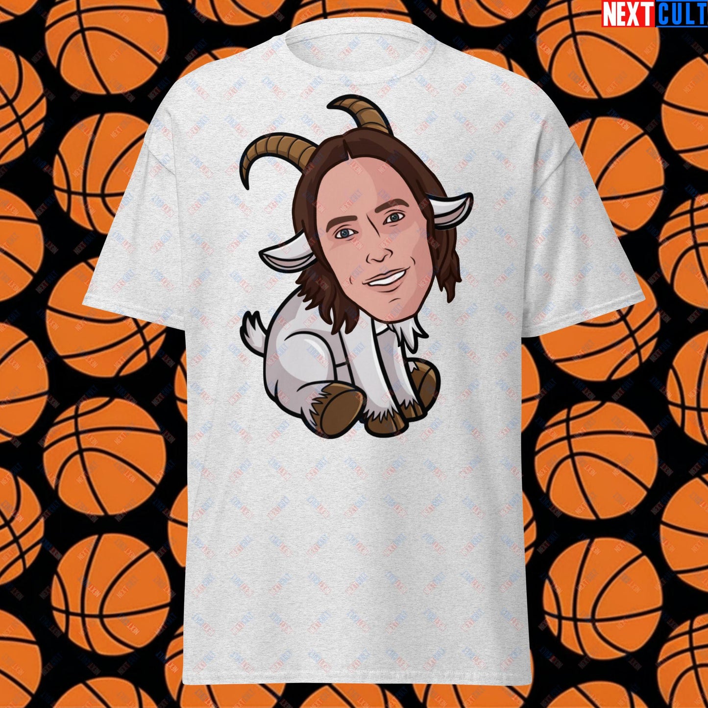 Steve Nash G.O.A.T. T-Shirt - Funny Basketball Meme Casual Top - Greatest of All Time Tee for Basketball Fans - Perfect Gift for Steve Nash Fans Unisex tee Ash T-shirts Basketball Dallas Mavericks G.O.A.T. NBA Phoenix Suns Steve Nash Next Cult Brand