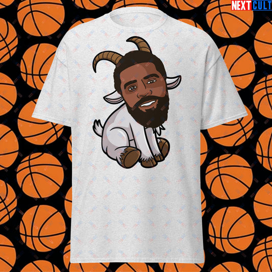 Kyrie Irving G.O.A.T. T-Shirt - Uncle Drew Basketball Meme Casual Top - Dallas Mavericks & Cleveland Cavaliers Fan Gift - Funny Cartoon Tee for Basketball Lovers Ash T-shirts Basketball Cleveland Cavaliers Dallas Mavericks G.O.A.T. Kyrie Irving NBA Next Cult Brand