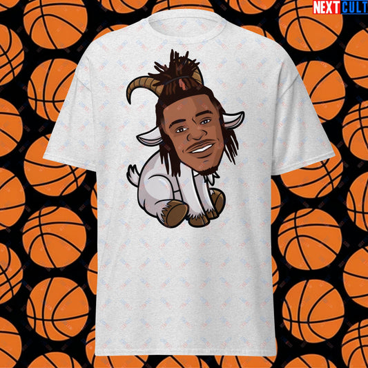 Ja Morant G.O.A.T. T-Shirt - Funny Basketball Meme Tee - Memphis Grizzlies GOAT Cartoon Design Casual Top - Perfect Gift for Basketball Fans Ash T-shirts Basketball G.O.A.T. Ja Morant Memphis Grizzlies NBA Next Cult Brand