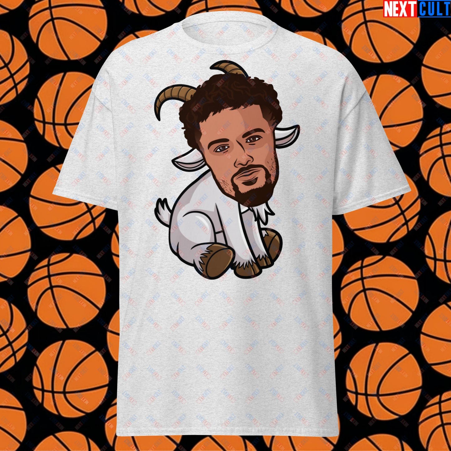 Trae Young G.O.A.T. T-Shirt - Funny Atlanta Hawks Basketball Meme Casual Top - Greatest of All Time Tee for Basketball Fans - Perfect Gift for Trae Young Fans Ash T-shirts Atlanta Hawks Basketball G.O.A.T. NBA Trae Young Next Cult Brand
