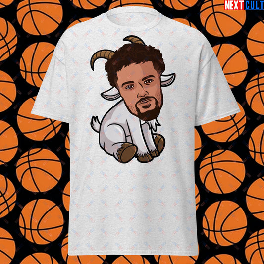 Trae Young G.O.A.T. T-Shirt - Funny Atlanta Hawks Basketball Meme Casual Top - Greatest of All Time Tee for Basketball Fans - Perfect Gift for Trae Young Fans Ash T-shirts Atlanta Hawks Basketball G.O.A.T. NBA Trae Young Next Cult Brand