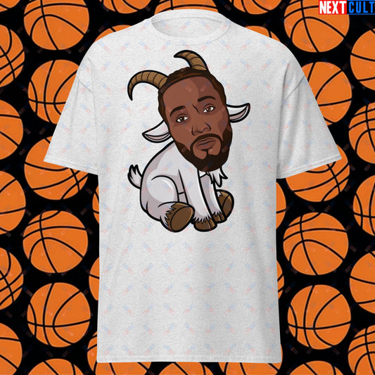 Kawhi Leonard G.O.A.T. T-Shirt - Funny Basketball Meme Tee for Los Angeles Clippers, Toronto Raptors, and San Antonio Spurs Fans - Perfect Gift for Basketball Lovers Ash T-shirts Basketball G.O.A.T. Kawhi Leonard Los Angeles Clippers NBA San Antonio Spurs Toronto Raptors Next Cult Brand