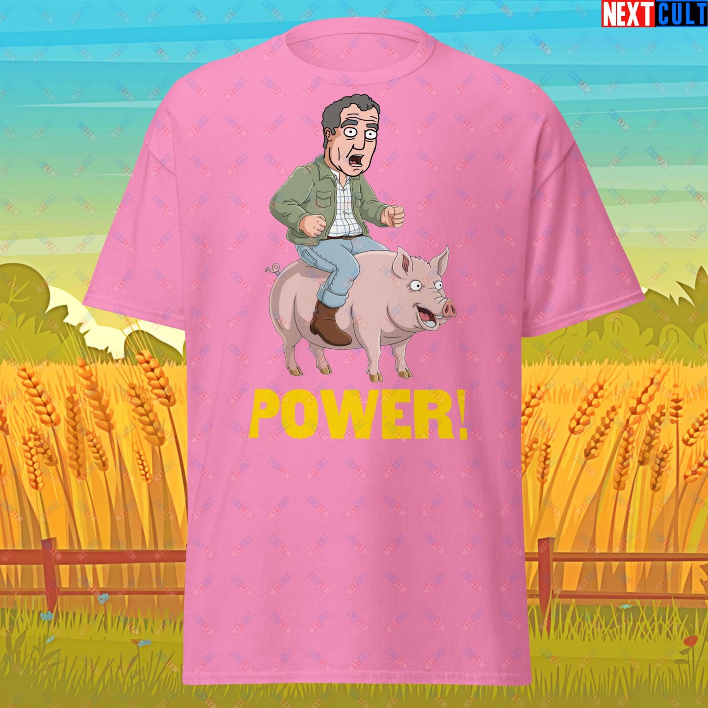 Power Pig Farming Jeremy Clarkson's Farm Diddly Squat Grand Tour Top Gear Funny Meme Cartoon Unisex tee Azalea T-shirts Clarkson's Farm Grand Tour Jeremy Clarkson Top Gear TV Shows Next Cult Brand