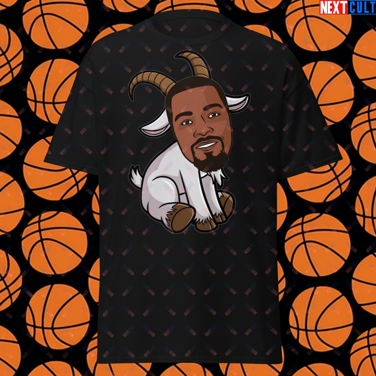 Kevin Durant G.O.A.T. T-Shirt - Funny Basketball Meme Casual Top - Greatest of All Time Tee for Basketball Fans - Perfect Gift for Durant Fans Unisex tee Black T-shirts Basketball G.O.A.T. Golden State Warriors Kevin Durant NBA Oklahoma City Thunder Phoenix Suns Next Cult Brand