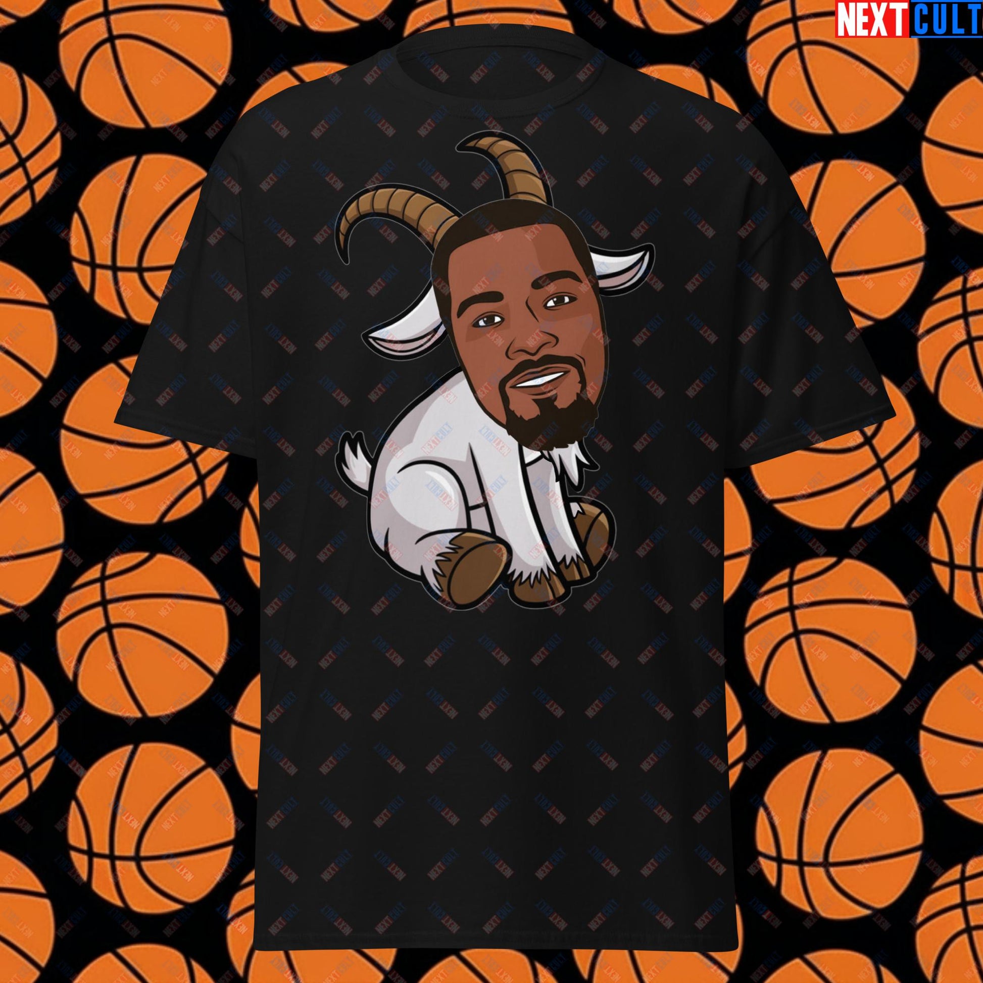 Kevin Durant G.O.A.T. T-Shirt - Funny Basketball Meme Casual Top - Greatest of All Time Tee for Basketball Fans - Perfect Gift for Durant Fans Unisex tee Black T-shirts Basketball G.O.A.T. Golden State Warriors Kevin Durant NBA Oklahoma City Thunder Phoenix Suns Next Cult Brand