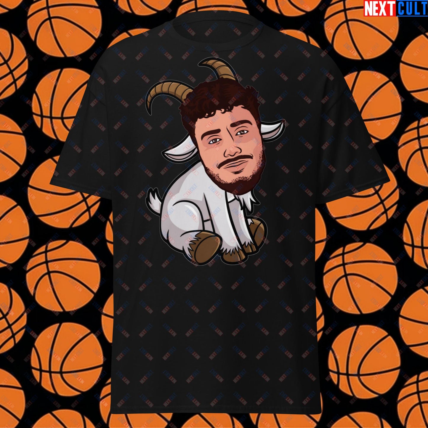 Alperen Sengun GOAT T-Shirt - Funny Basketball Meme Casual Top - Greatest of All Time Tee for Houston Rockets Fans - Perfect Gift for Basketball Lovers Black T-shirts Alperen Sengun Basketball G.O.A.T. Houston Rockets NBA Next Cult Brand