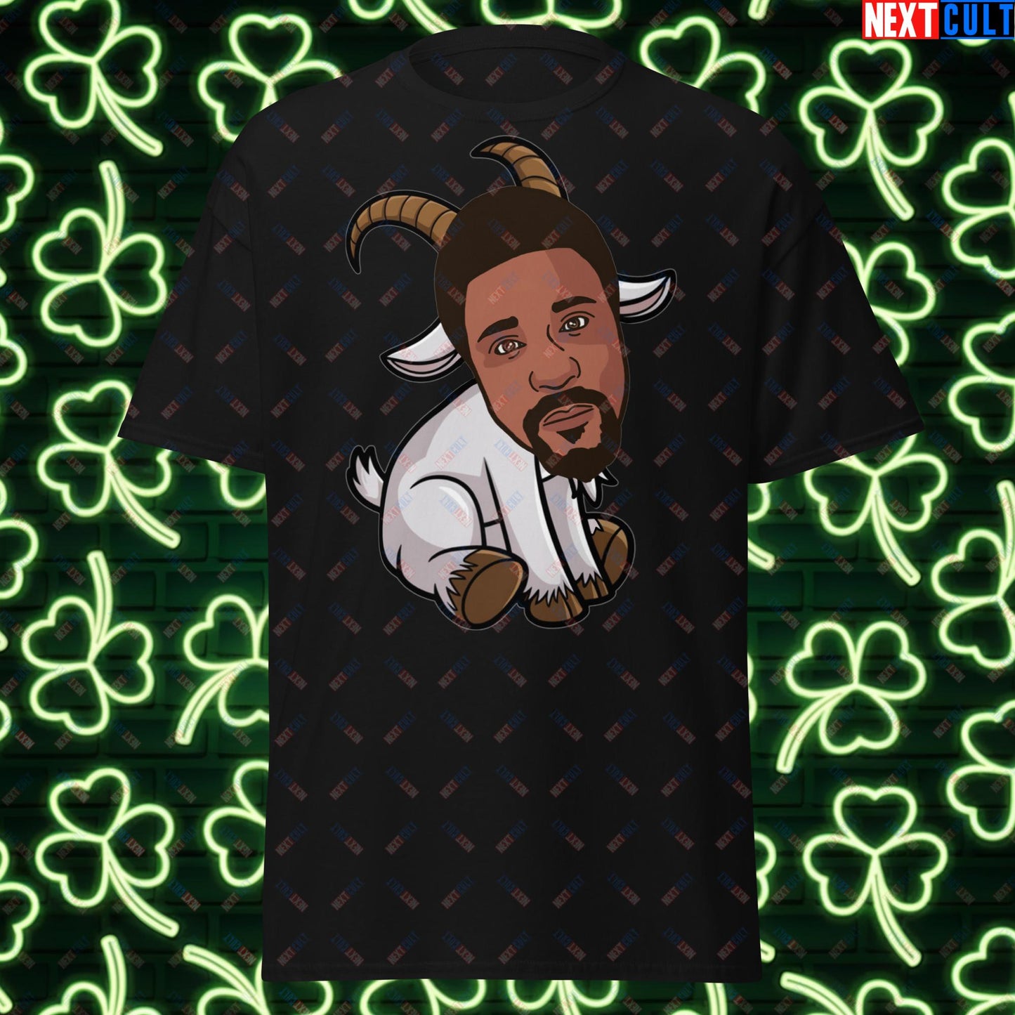 Bill Russell G.O.A.T. T-Shirt - Boston Celtics Basketball Meme Tee - Greatest of All Time Funny Cartoon Top for Basketball Fans - Perfect Gift for Celtics Supporters Black T-shirts Basketball Bill Russell Boston Celtics G.O.A.T. NBA Next Cult Brand