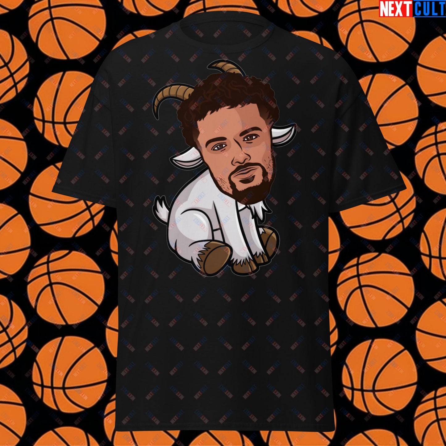 Trae Young G.O.A.T. T-Shirt - Funny Atlanta Hawks Basketball Meme Casual Top - Greatest of All Time Tee for Basketball Fans - Perfect Gift for Trae Young Fans Black T-shirts Atlanta Hawks Basketball G.O.A.T. NBA Trae Young Next Cult Brand