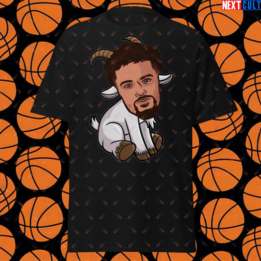Trae Young G.O.A.T. T-Shirt - Funny Atlanta Hawks Basketball Meme Casual Top - Greatest of All Time Tee for Basketball Fans - Perfect Gift for Trae Young Fans Black T-shirts Atlanta Hawks Basketball G.O.A.T. NBA Trae Young Next Cult Brand