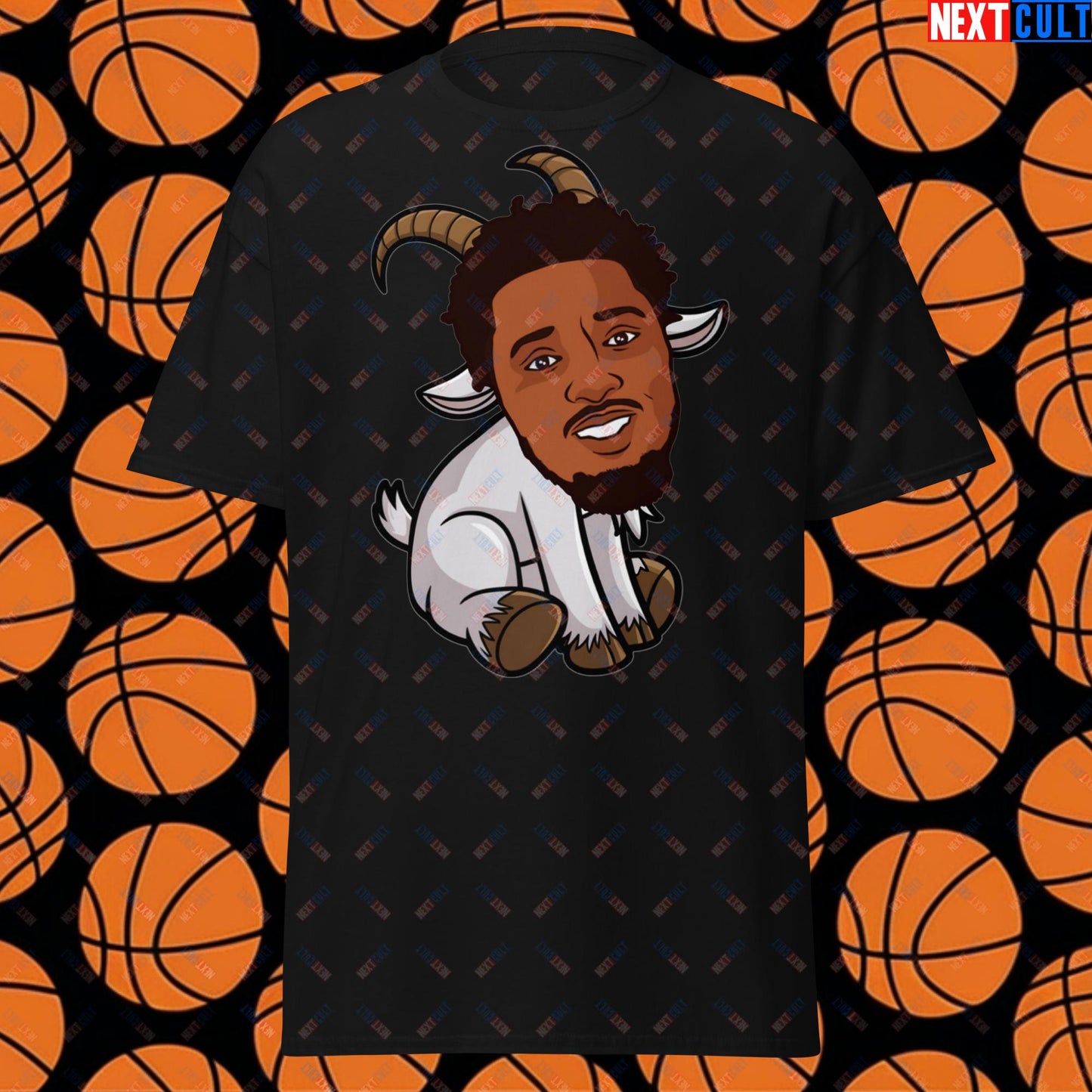 Donovan Mitchell G.O.A.T. T-Shirt - Cleveland Cavaliers Basketball Meme Tee - Funny GOAT Cartoon Top for Basketball Fans - Perfect Gift for Cavs Supporters Black T-shirts Basketball Cleveland Cavaliers Donovan Mitchell G.O.A.T. NBA Next Cult Brand