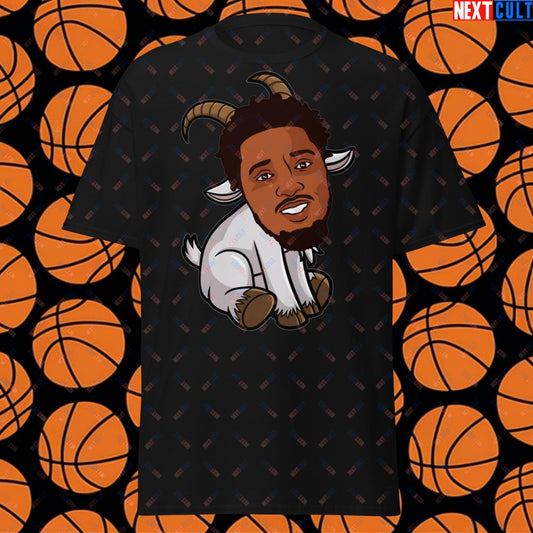 Donovan Mitchell G.O.A.T. T-Shirt - Cleveland Cavaliers Basketball Meme Tee - Funny GOAT Cartoon Top for Basketball Fans - Perfect Gift for Cavs Supporters Black T-shirts Basketball Cleveland Cavaliers Donovan Mitchell G.O.A.T. NBA Next Cult Brand