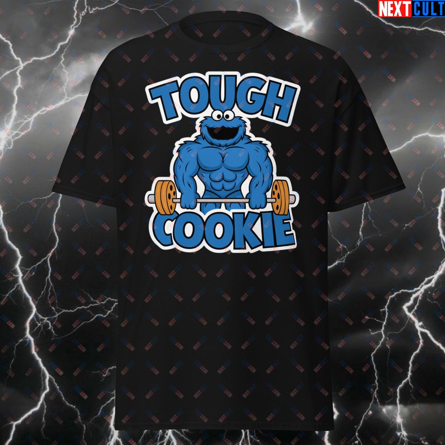 Tough Cookie Gym T-Shirt - Funny Workout Tee for Lifters & Gym Bros - Fitness Meme Tshirt for Weightlifting Gains T-shirts Bodybuilding Bulking Cookie Monster Fast Food Fitness Gym Powerlifting Pump Cover TV Workout Next Cult Brand