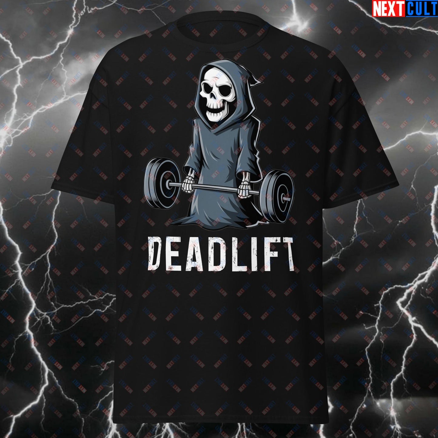 Deadlift Lovers T-Shirt - Funny Grim Reaper Skeleton Gym Tee for Lifters, Gym Bros & Leg Day Meme Fans - Fitness Workout Top T-shirts Bodybuilding Fitness Gym Halloween Leg Day Powerlifting Pump Cover Workout Next Cult Brand